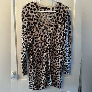 Stylish Animal Print Cardigan